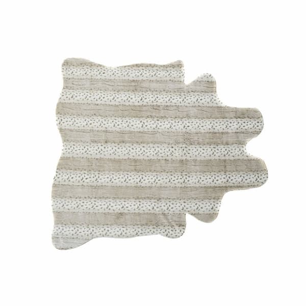 Matta DKD Home Decor 160 x 150 x 2 cm Beige Polyester Med hår