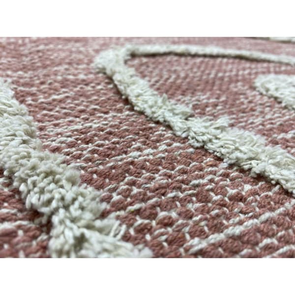 Matta DKD Home Decor Rosa Terrakota n Vit Frans Urban (120 x 180 x 1 cm)