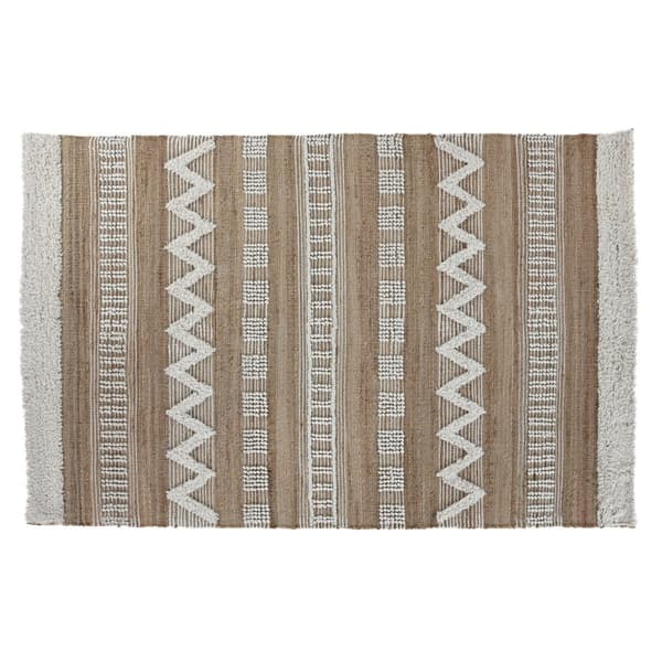 Matta Home ESPRIT Vit Brun Boho 160 x 230 x 1 cm