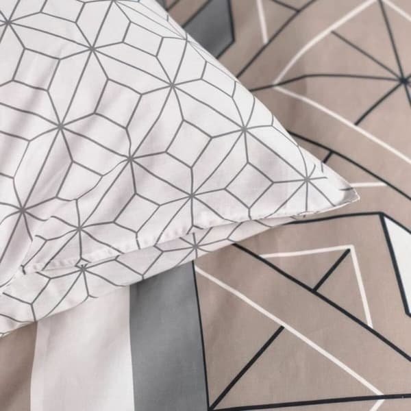 Dynebetræk sæt TODAY Beige 240 x 200 cm Geometri