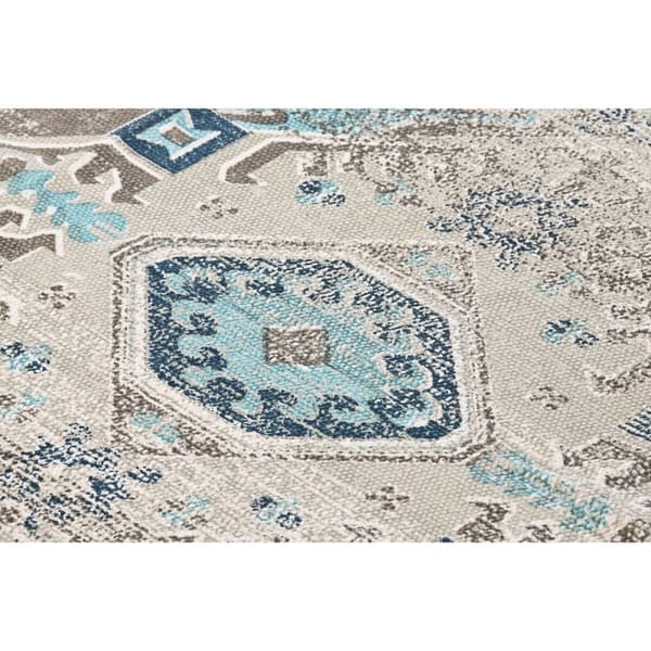 Matto DKD Home Decor Vanhahtava viimeistely Sininen Puuvilla Arabi (120 x 180 x 1 cm)