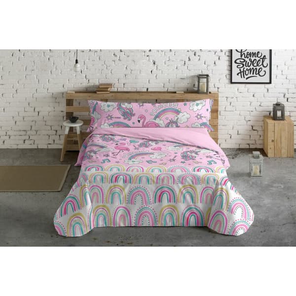 Dynebetræk sæt Pierre Cardin Unicornios Pink Seng 105 3 Dele