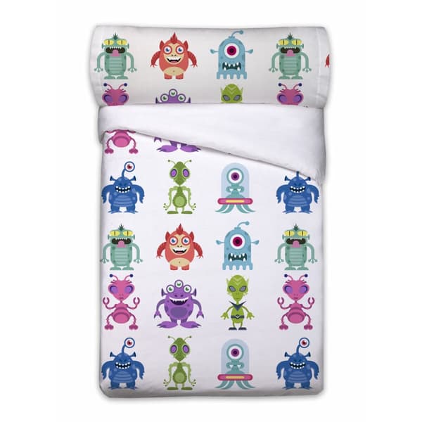 Pussilakanasetti Pierre Cardin ALIENS Valkoinen Sänky 90 3 Kappaletta