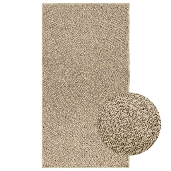 vidaXL gulvtæppe ZIZUR beige 80x150 cm jute-look indendørs og udendørs
