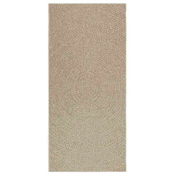 vidaXL gulvtæppe ZIZUR beige 100x200cm jute-look indendørs og udendørs