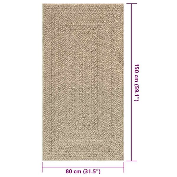 vidaXL Matta ZIZUR beige 80x150 cm jutelook inomhus och utomhus