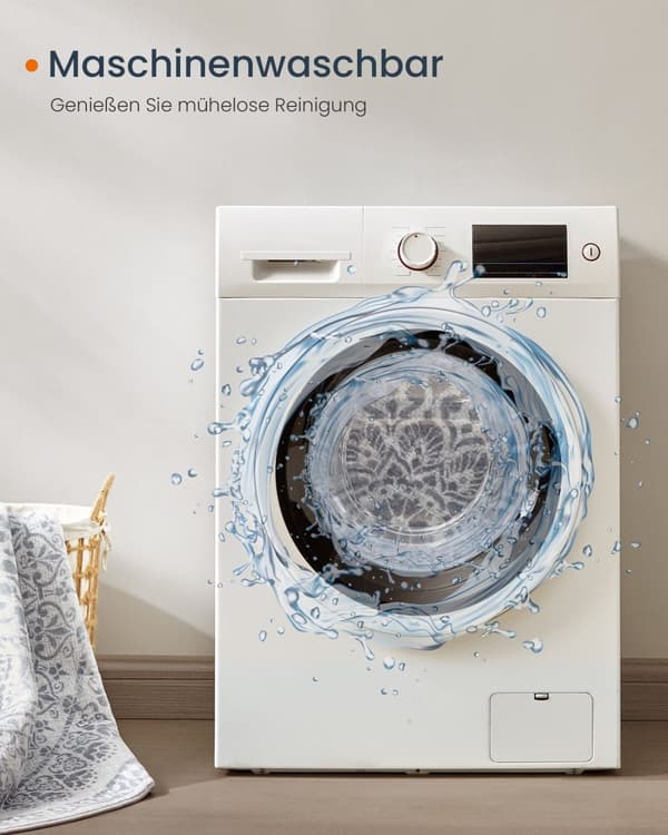 Tæppe omkring 120 cm d boho stil due grå