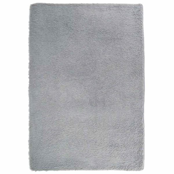 vidaXL shaggy gulvtæppe NAVARRA 120x170 cm høje luv polyester sølvgrå