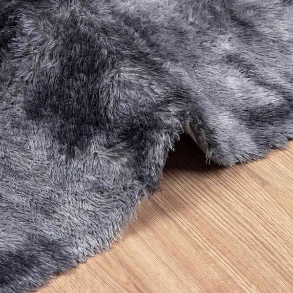 vidaXL Flossteppe med lang luv NAVARRA mørkegrå 60x100 cm polyester