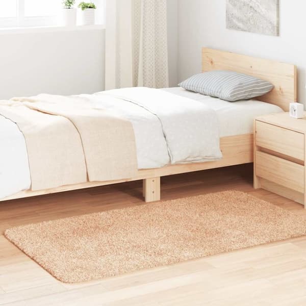 vidaXL Flossteppe med lang luv NAVARRA beige 80x150 cm polyester