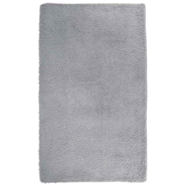 vidaXL Flossteppe med lang luv NAVARRA sølvgrå 80x150 cm polyester