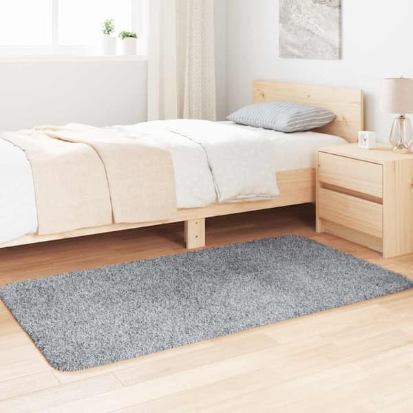 vidaXL Flossteppe med lang luv NAVARRA sølvgrå 80x150 cm polyester