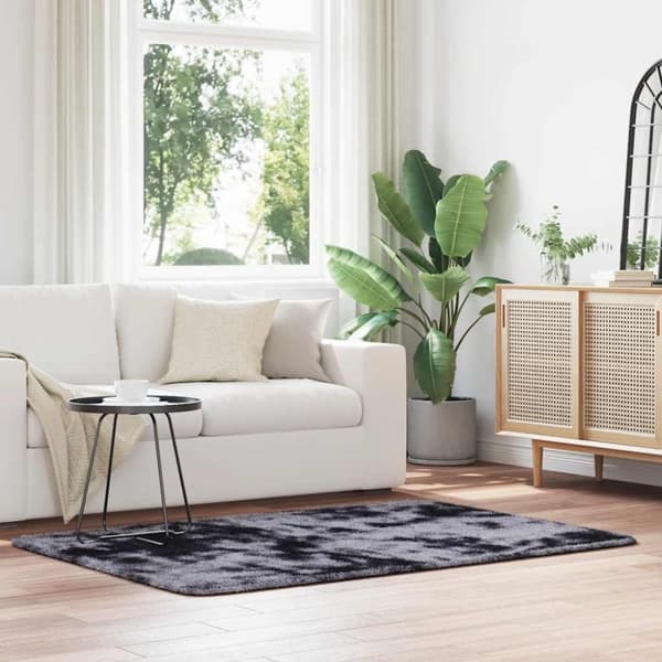 vidaXL shaggy gulvtæppe NAVARRA 120x170 cm høje luv polyester mørkegrå
