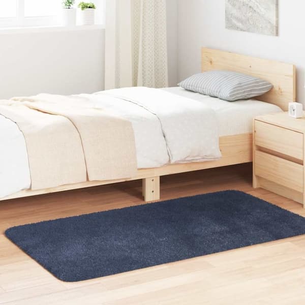 vidaXL Flossteppe med lang luv NAVARRA marine 80x150 cm polyester
