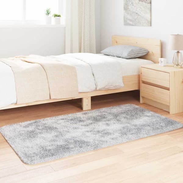 vidaXL Flossteppe med lang luv NAVARRA lysegrå 80x150 cm polyester