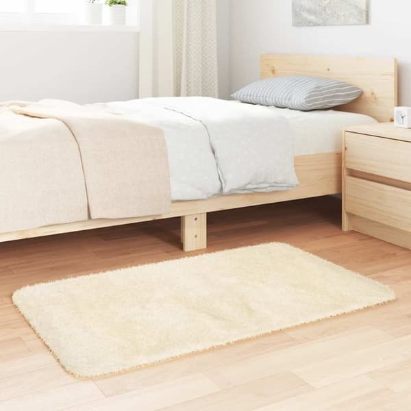 vidaXL Ryamatta med lång lugg NAVARRA gräddvit 60x100 cm polyester