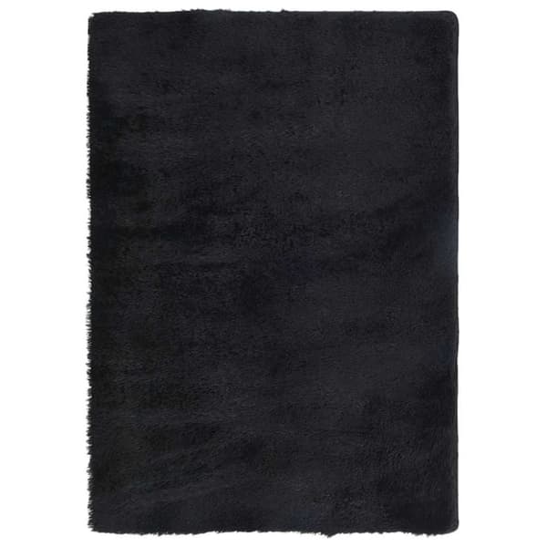 vidaXL Flossteppe med lang luv NAVARRA svart 120x170 cm polyester