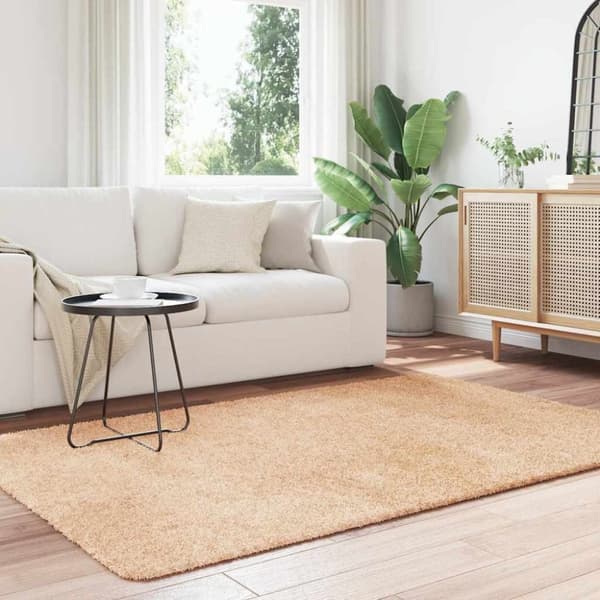 vidaXL Flossteppe med lang luv NAVARRA beige 130x200 cm polyester