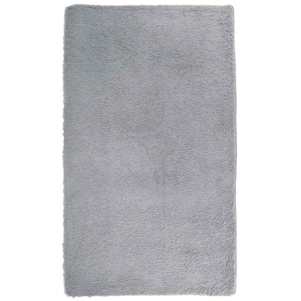 vidaXL Flossteppe med lang luv NAVARRA sølvgrå 60x100 cm polyester