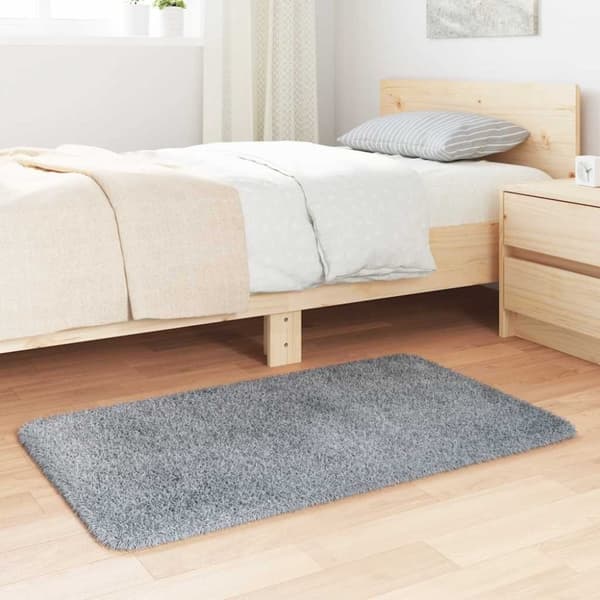 vidaXL Flossteppe med lang luv NAVARRA sølvgrå 60x100 cm polyester