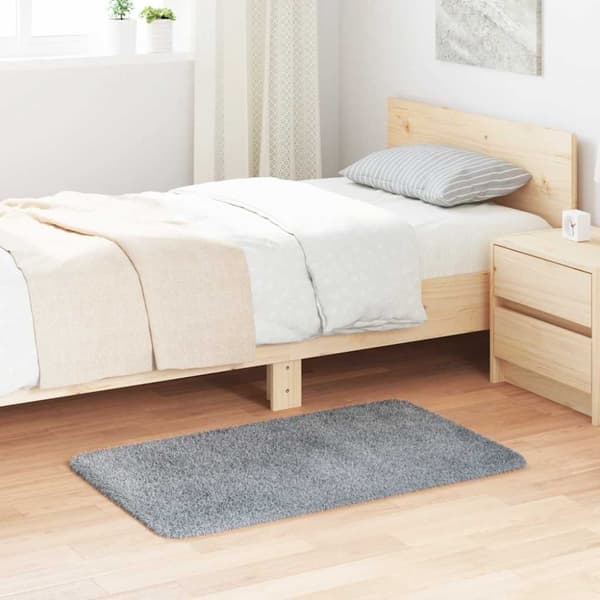 vidaXL Flossteppe med lang luv NAVARRA sølvgrå 60x100 cm polyester
