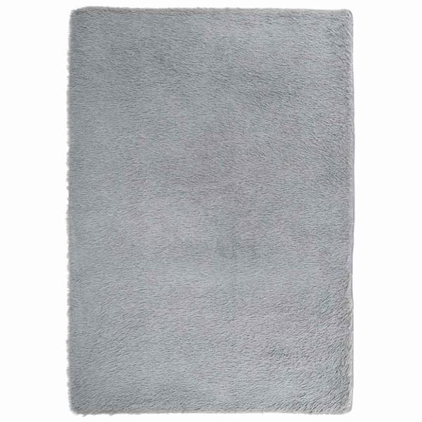 vidaXL shaggy gulvtæppe NAVARRA 240x340 cm høje luv polyester sølvgrå