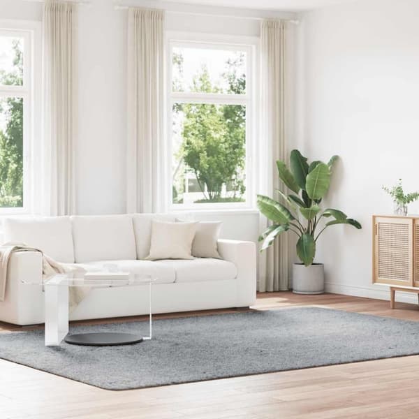 vidaXL shaggy gulvtæppe NAVARRA 240x340 cm høje luv polyester sølvgrå