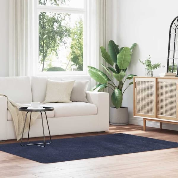 vidaXL Flossteppe med lang luv NAVARRA marine 130x200 cm polyester