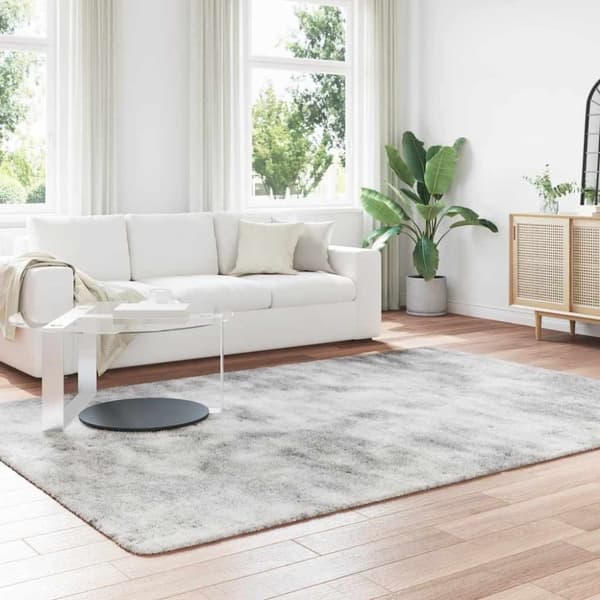 vidaXL Flossteppe med lang luv NAVARRA lysegrå 200x290 cm polyester