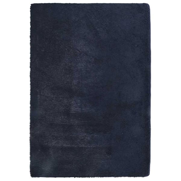 vidaXL shaggy gulvtæppe NAVARRA 200x290cm høje luv polyester marineblå