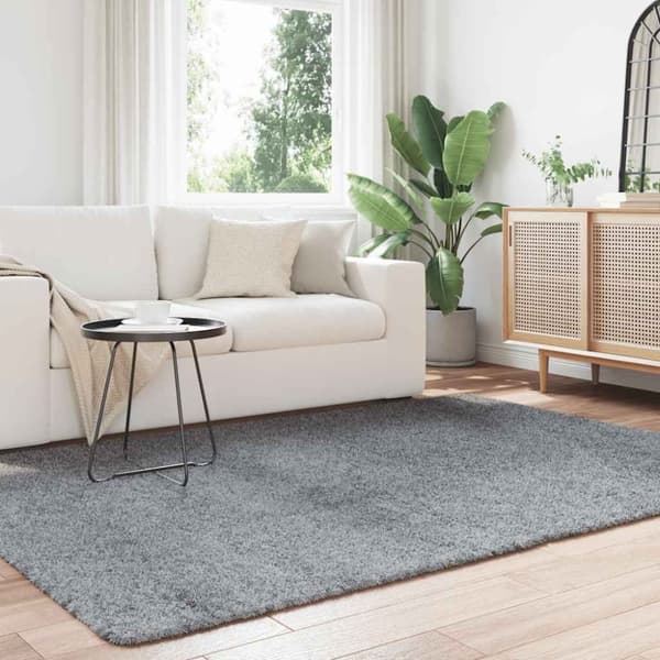 vidaXL Flossteppe med lang luv NAVARRA sølvgrå 160x230 cm polyester