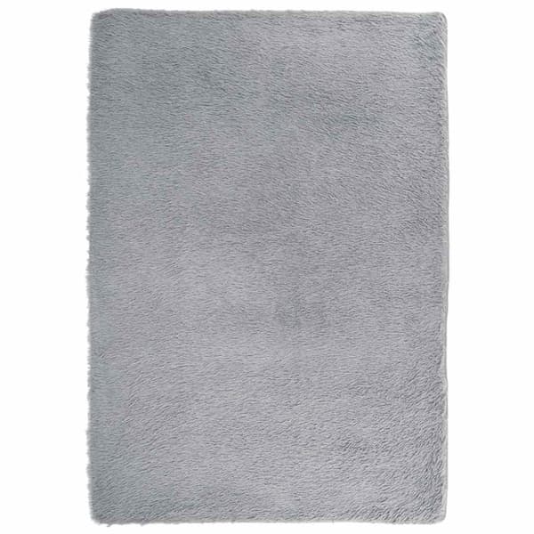 vidaXL Flossteppe med lang luv NAVARRA sølvgrå 160x230 cm polyester