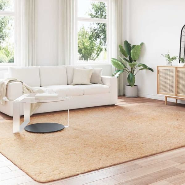 vidaXL shaggy gulvtæppe NAVARRA 240x340 cm høje luv polyester beige