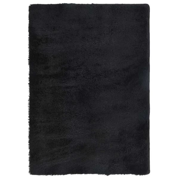vidaXL Flossteppe med lang luv NAVARRA svart 160x230 cm polyester