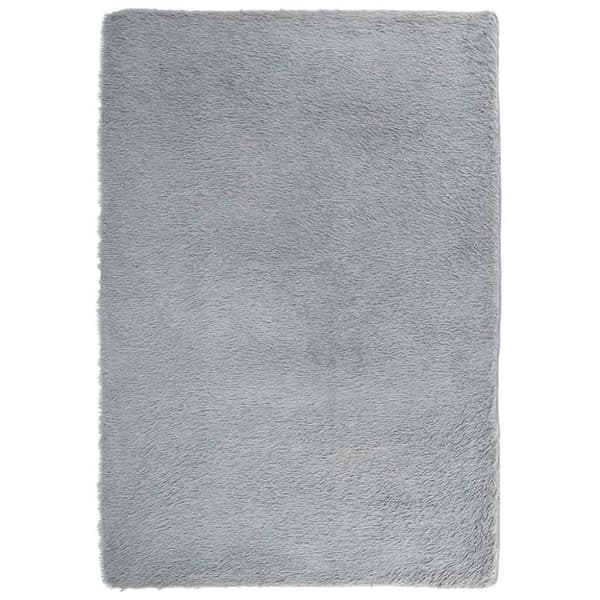 vidaXL Flossteppe med lang luv NAVARRA sølvgrå 200x290 cm polyester