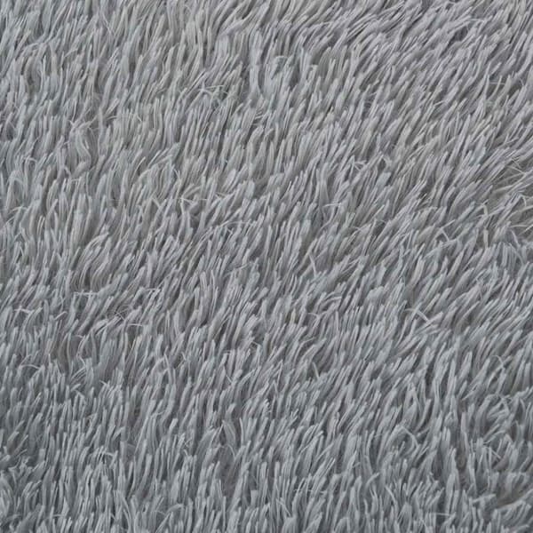 vidaXL Flossteppe med lang luv NAVARRA sølvgrå 200x290 cm polyester