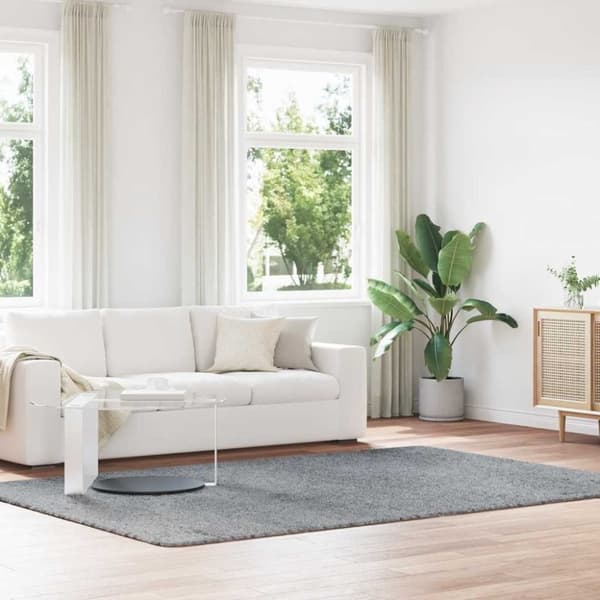 vidaXL Flossteppe med lang luv NAVARRA sølvgrå 200x290 cm polyester