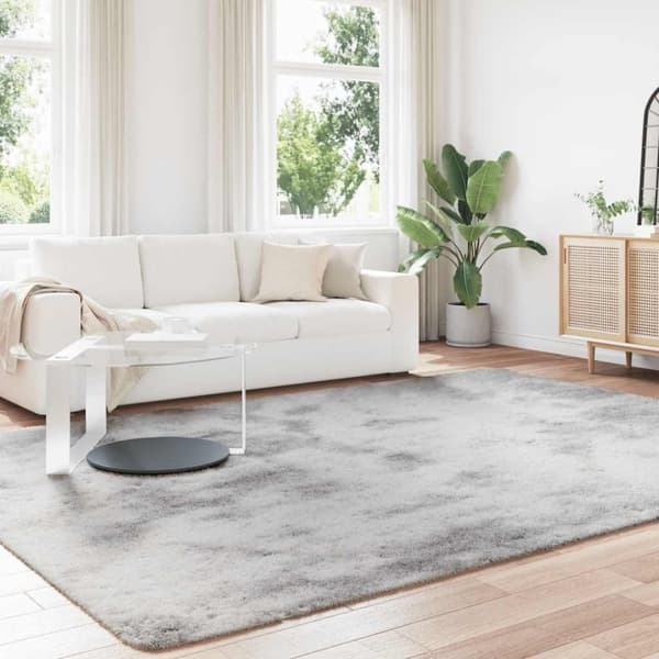 vidaXL Flossteppe med lang luv NAVARRA lysegrå 240x340 cm polyester