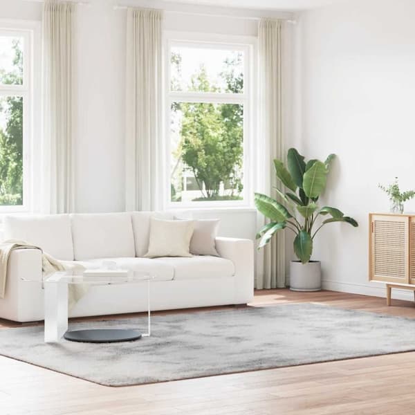 vidaXL Flossteppe med lang luv NAVARRA lysegrå 240x340 cm polyester
