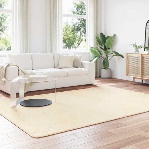 vidaXL Flossteppe med lang luv NAVARRA krem 200x290 cm polyester