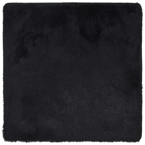 vidaXL shaggy gulvtæppe NAVARRA 240x240 cm høje luv polyester sort