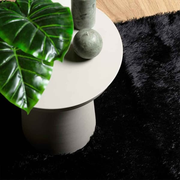vidaXL shaggy gulvtæppe NAVARRA 240x240 cm høje luv polyester sort