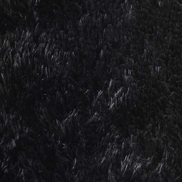 vidaXL shaggy gulvtæppe NAVARRA 240x240 cm høje luv polyester sort