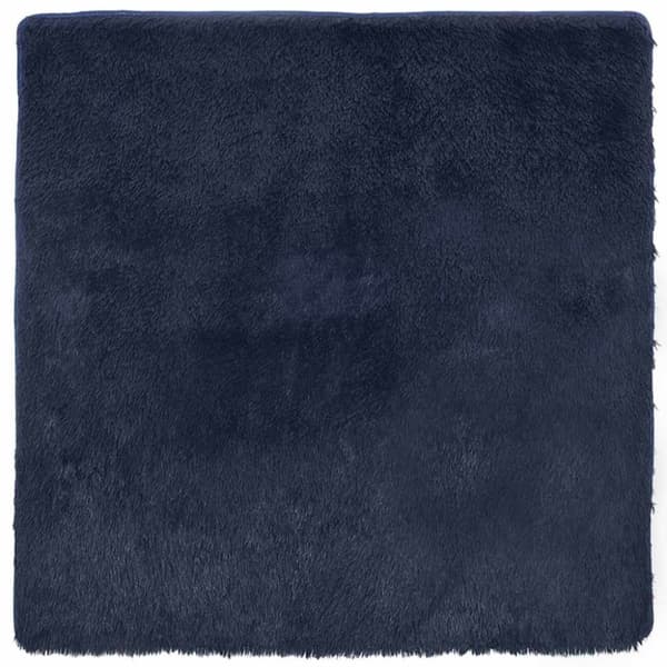 vidaXL shaggy gulvtæppe NAVARRA 160x160cm høje luv polyester marineblå