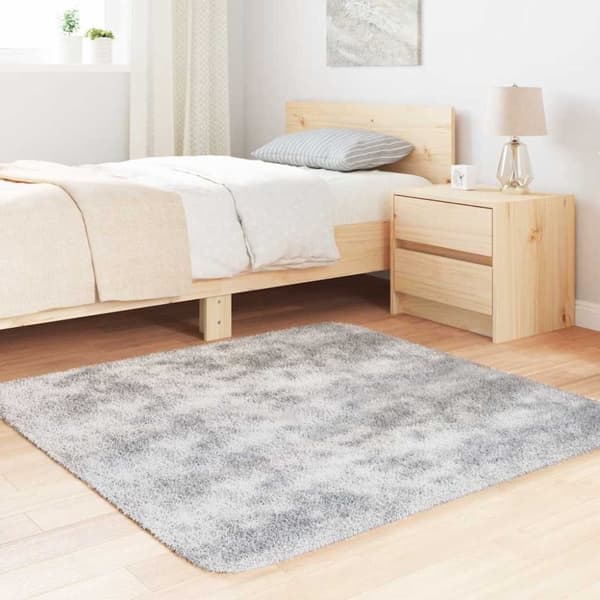 vidaXL Pörrömatto korkeanukkainen NAVARRA vaaleanharmaa 120x120 cm
