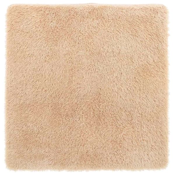 vidaXL shaggy gulvtæppe NAVARRA 160x160 cm høje luv polyester beige