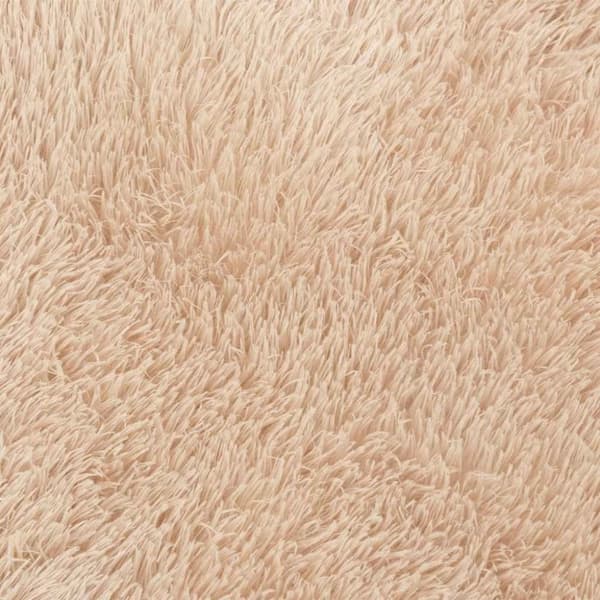 vidaXL shaggy gulvtæppe NAVARRA 160x160 cm høje luv polyester beige