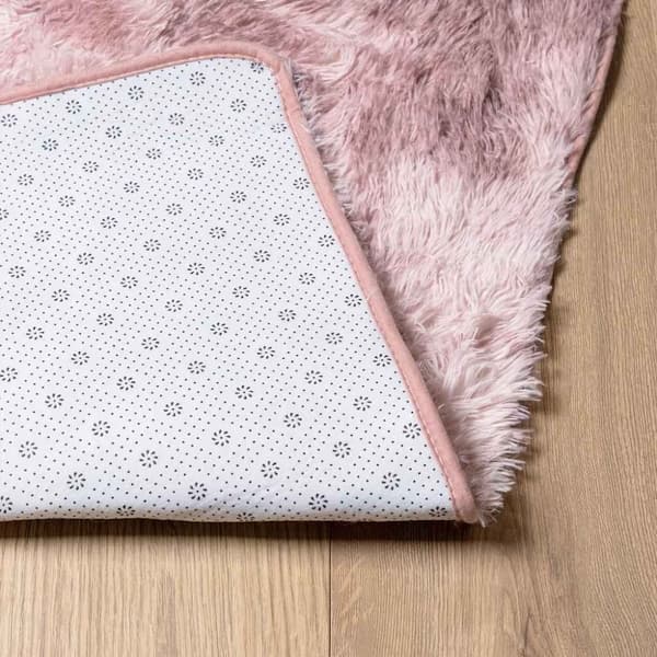 vidaXL Flossteppe med lang luv NAVARRA støvet rosa 120x120cm polyester