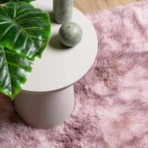 vidaXL Flossteppe med lang luv NAVARRA støvet rosa 120x120cm polyester