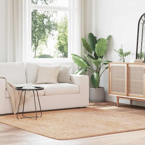 vidaXL Flossteppe med lang luv NAVARRA beige 200x200 cm polyester